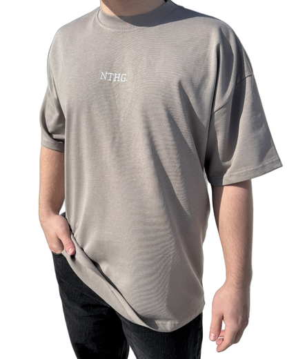 Oversized Tee- Grey Rock - Embroidery
