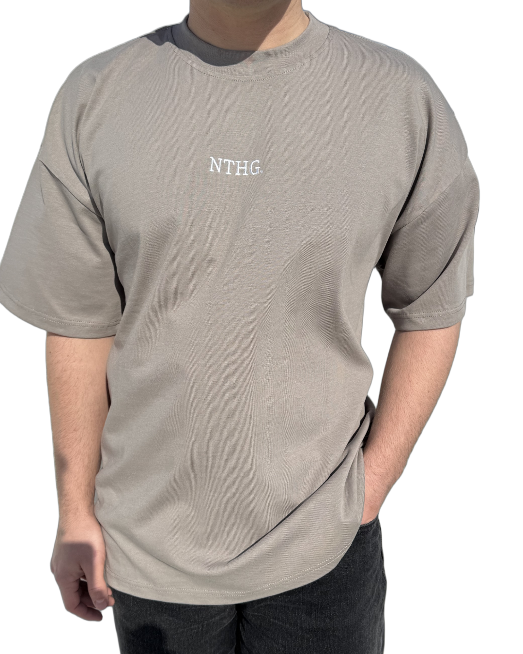 Oversized Tee- Grey Rock - Embroidery