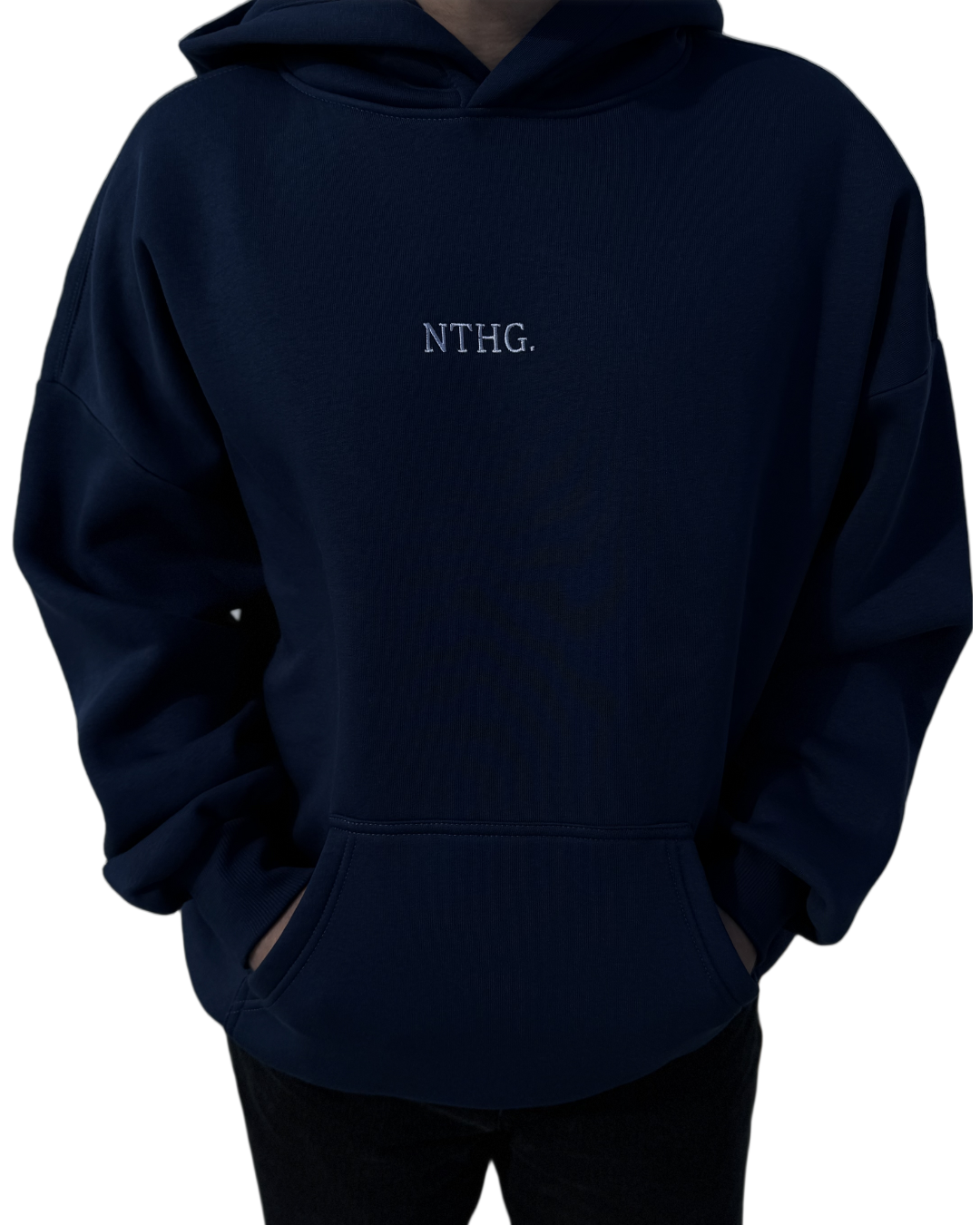 Oversized Hoodie - Navy Blue - Embroidery