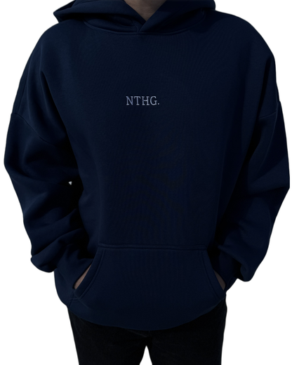 Oversized Hoodie - Navy Blue - Embroidery