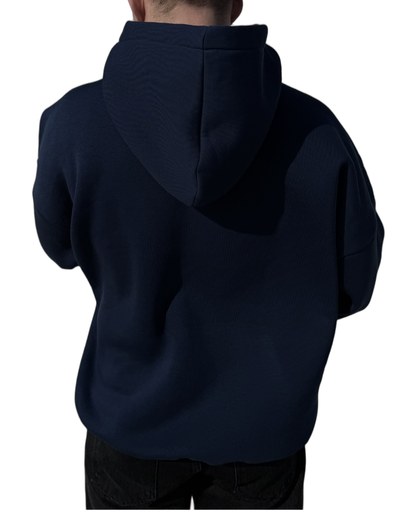 Oversized Hoodie - Navy Blue - Embroidery