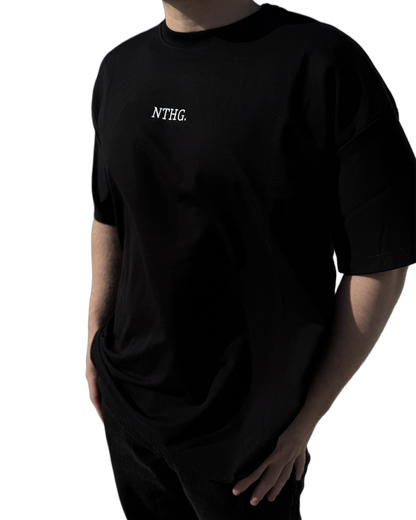Oversized Tee- Black - Embroidery