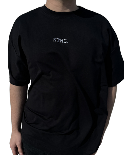 Oversized Tee- Black - Embroidery